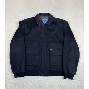 Faconnable Jacket Mens XL Navy Blue Storm System Wool Bomber Loro Piana